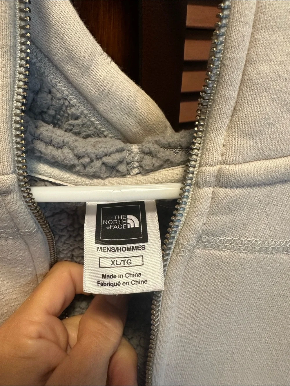The North Face Men’s XL Sherpa Lined Full Zip Hoodie Cream